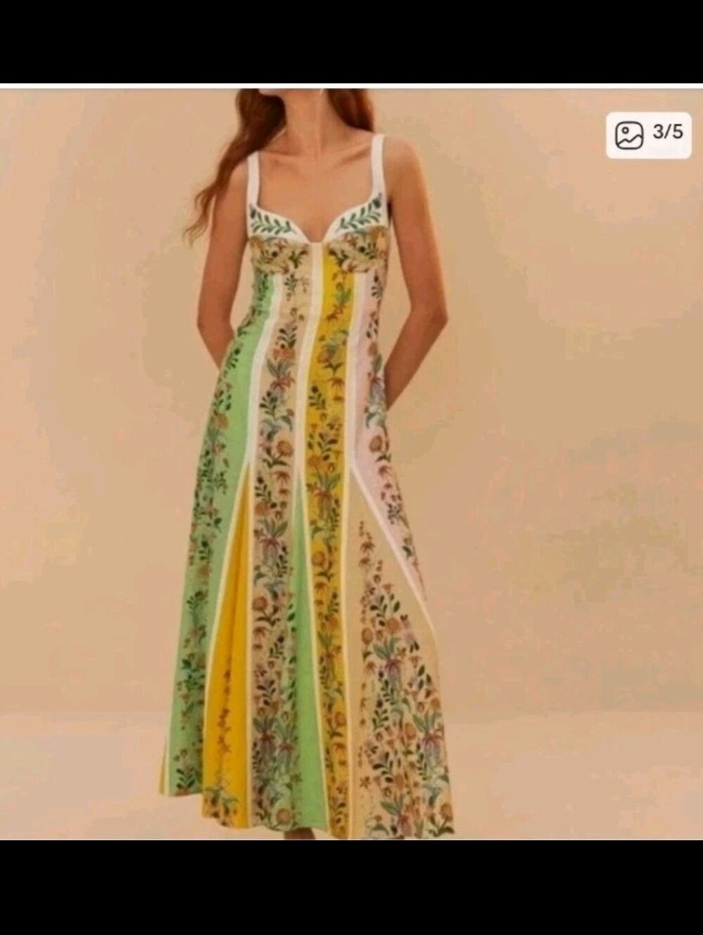 Farm Rio Delicate Floral Stripes Maxidress - Picture 5 of 8